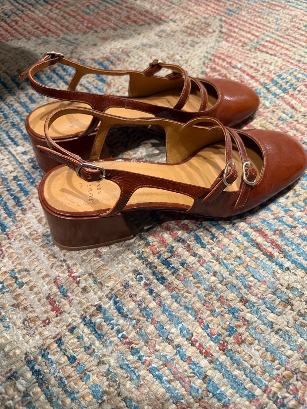 Sézane Paula Babies Patent Camel - Size 8 - Picture 3 of 8